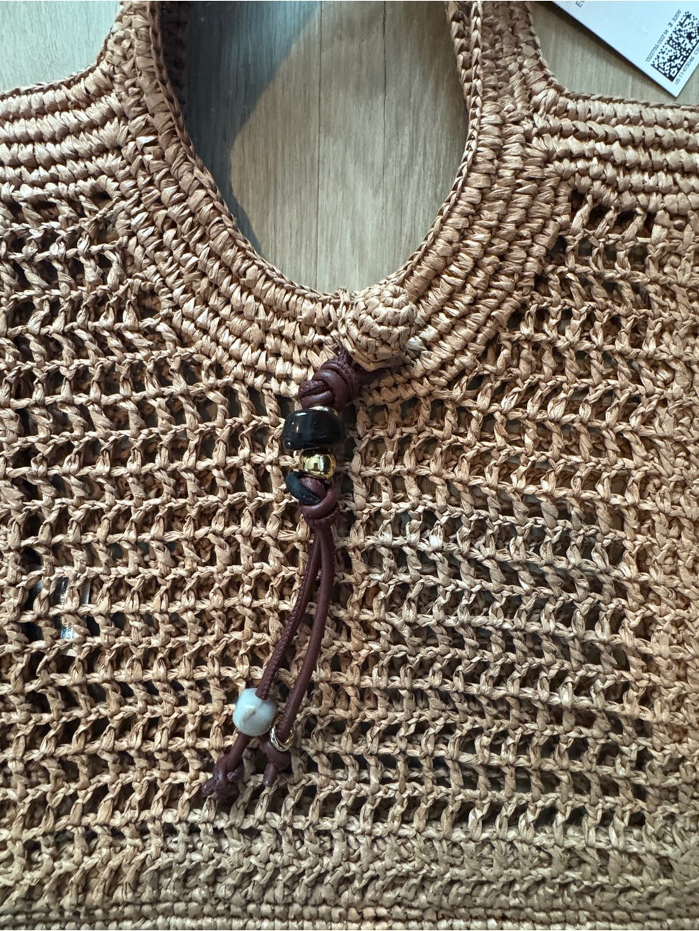 H&M Dark Beige Straw Tote - Picture 4 of 7